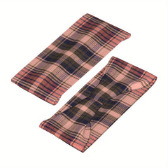 Men's Vintage Plaid Headband Soft Pink Lightweight Hairband Gym Running Non Slip