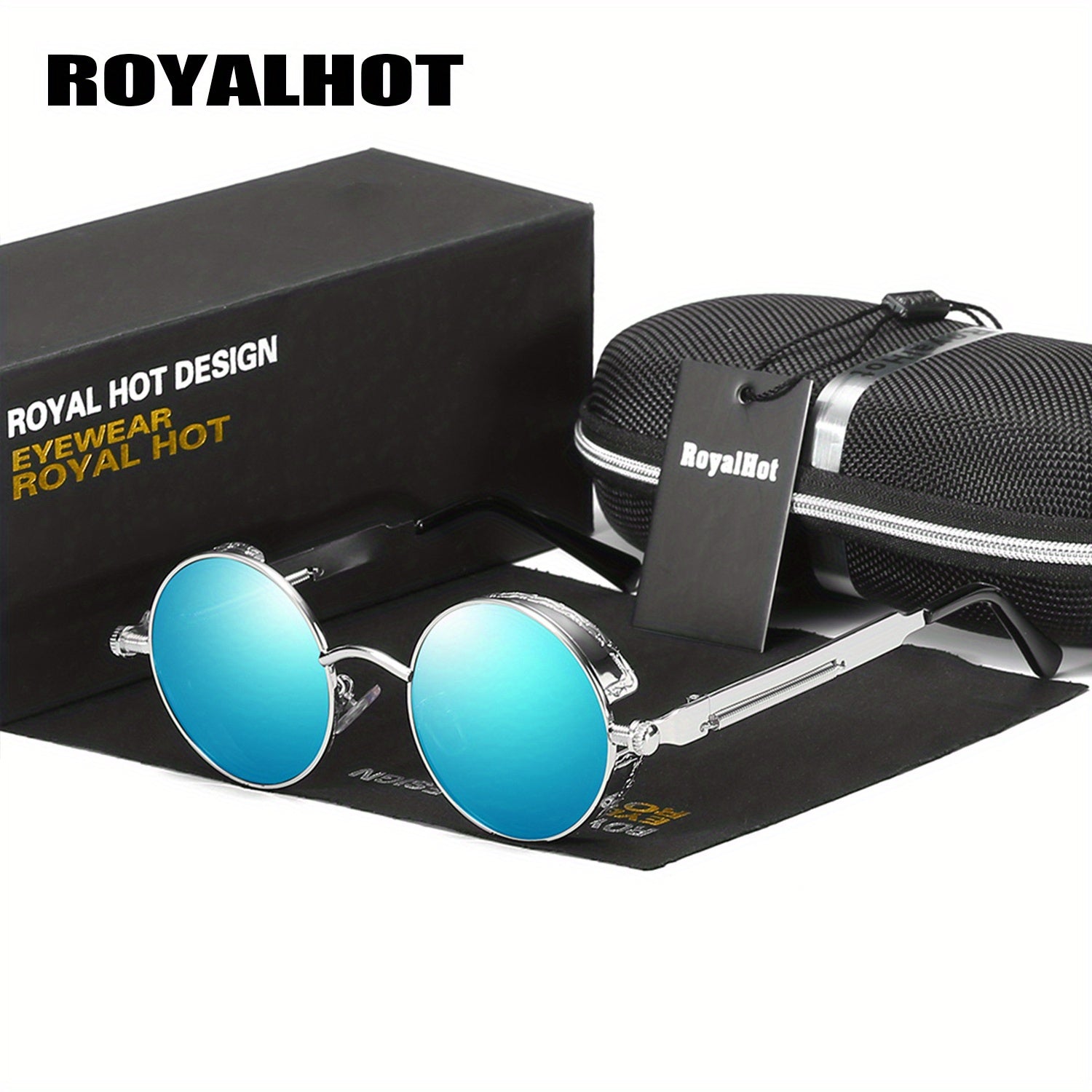 RoyalHot Men's Polarized Round Frame Vintage Sunglasses