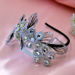 Vintage Floral Bridal Headpiece with Crystals
