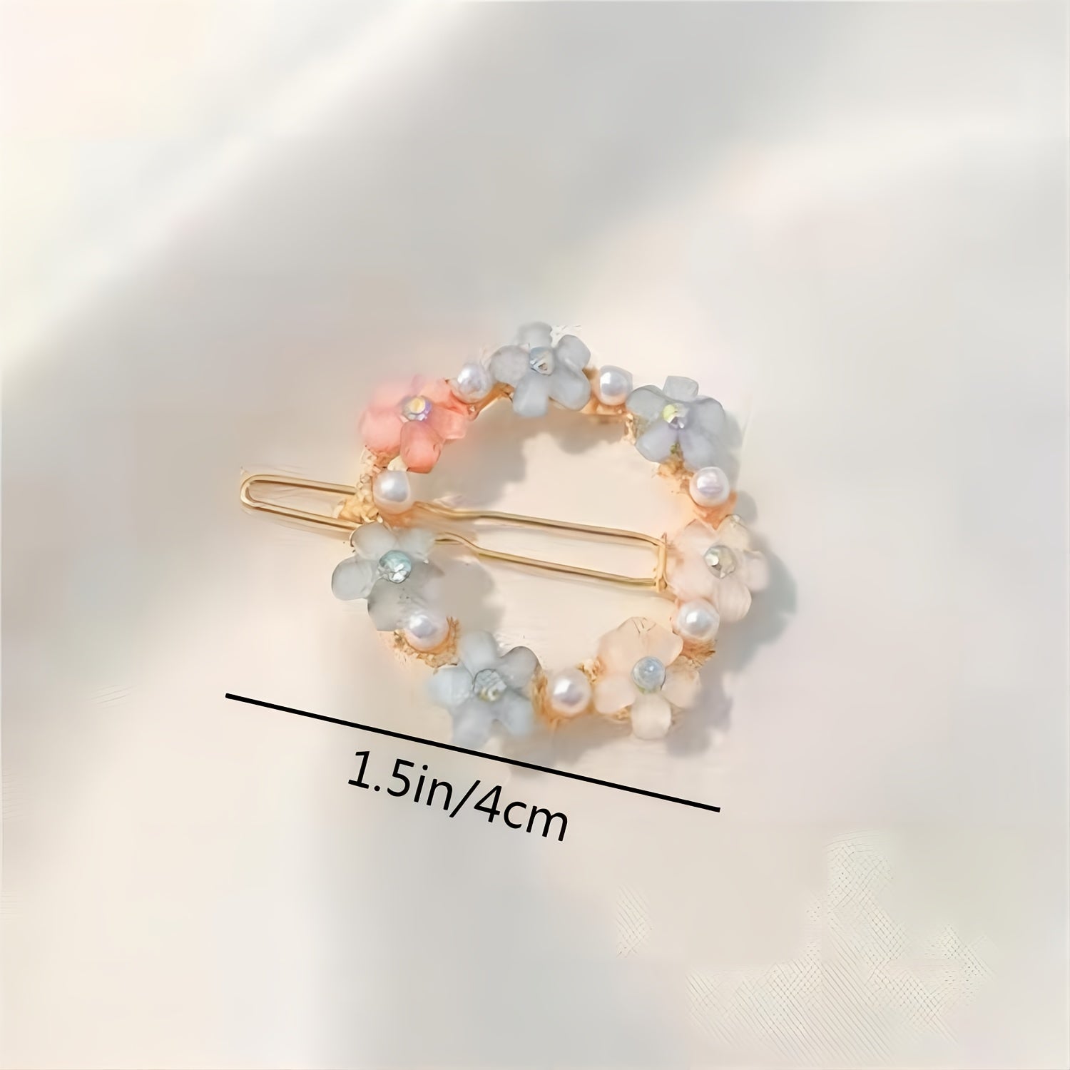 4pcs Rhinestone Flower Hair Clips Decorative Hair Accessories