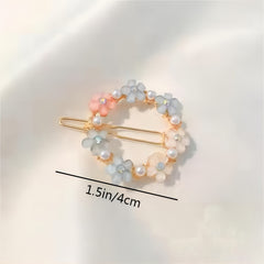 4pcs Rhinestone Flower Hair Clips Decorative Hair Accessories