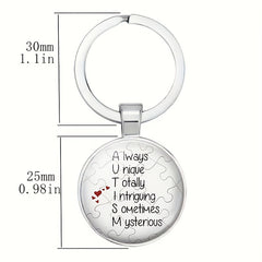 Vintage Keychain Necklace English Charm for Bags Wallets Accessories