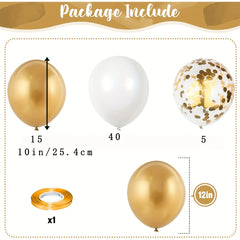 61pcs Golden Confetti Balloons Set with Ribbon for Wedding Birthday Baby Shower