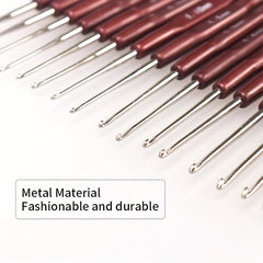 16pcs Crochet Hook Knitting Needles Set 0.5mm-2.5mm Yarn Sweater Weave Needles