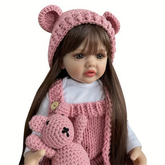 22 Inch Reborn Doll Realistic Full Silicone Baby Newborn Girl Doll Princess