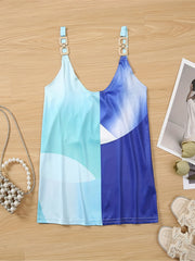 Block Chain Cami Top Sexy V Neck Summer Sleeveless Top