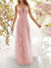 Pleated High Waist Wedding Dress V Neck Sleeveless Maxi Dress