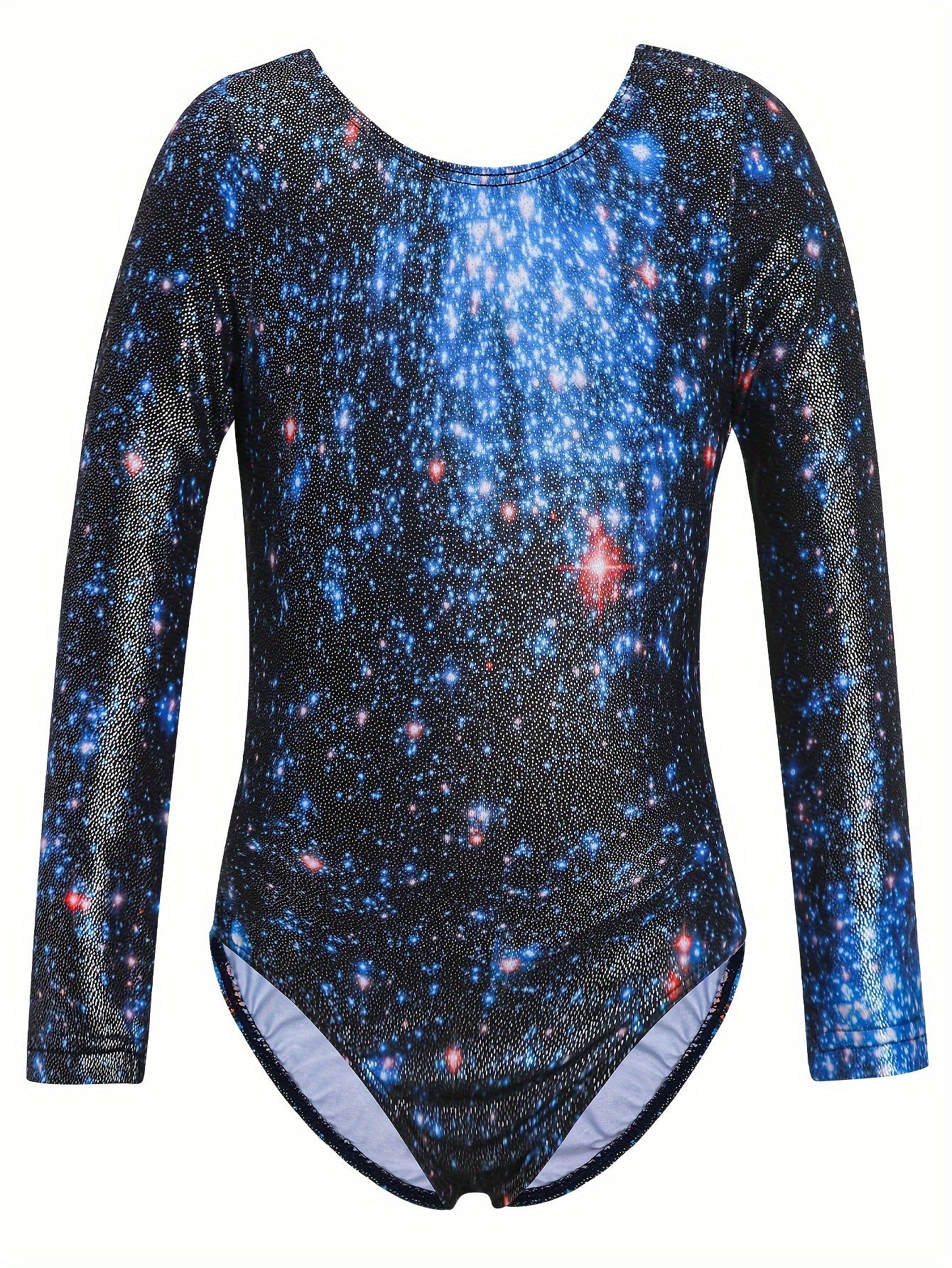 Unicorn Sky Graphic Long Sleeve Ballet Leotard Girls Gymnastics Suit