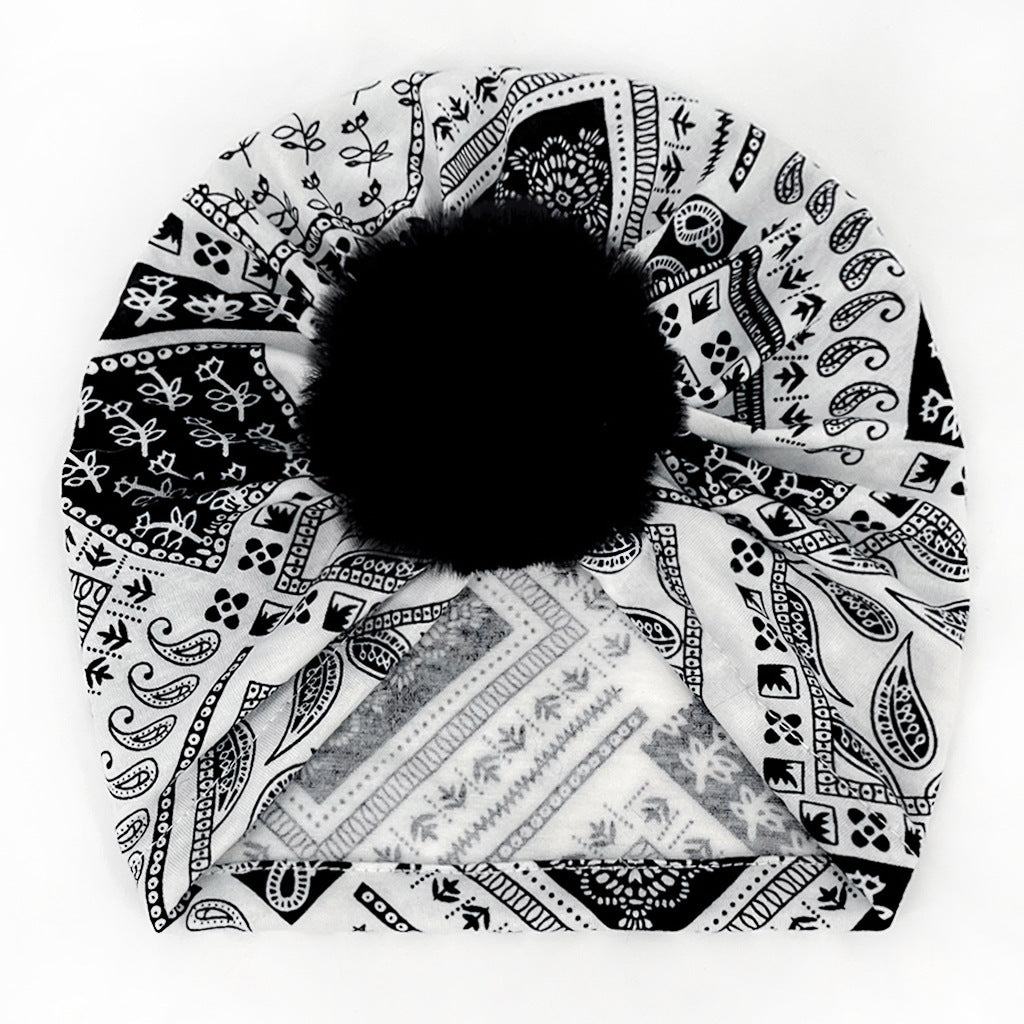 Weight Printed Striped Baby Turban Hat For Four Seasons