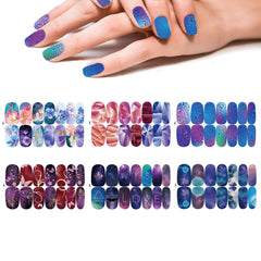 6 Sheets Full Wrap Nail Polish Stickers Adhesive Decals for DIY Nail Art