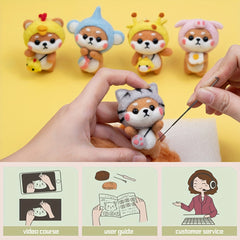 Wool Felting Kit Beginner Animal Dog Shiba DIY Art Craft Kids Adults Pen