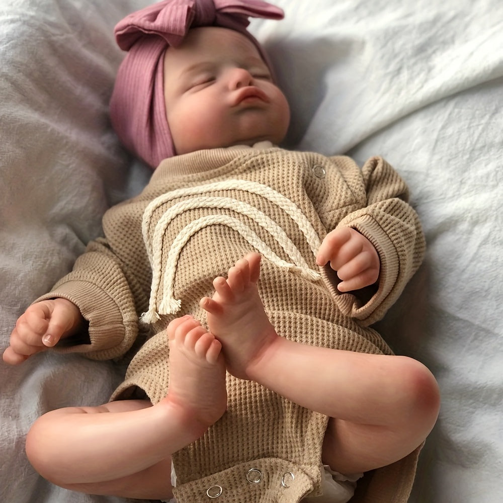 18" Hand Painted Reborn Baby Doll with Visible Veins