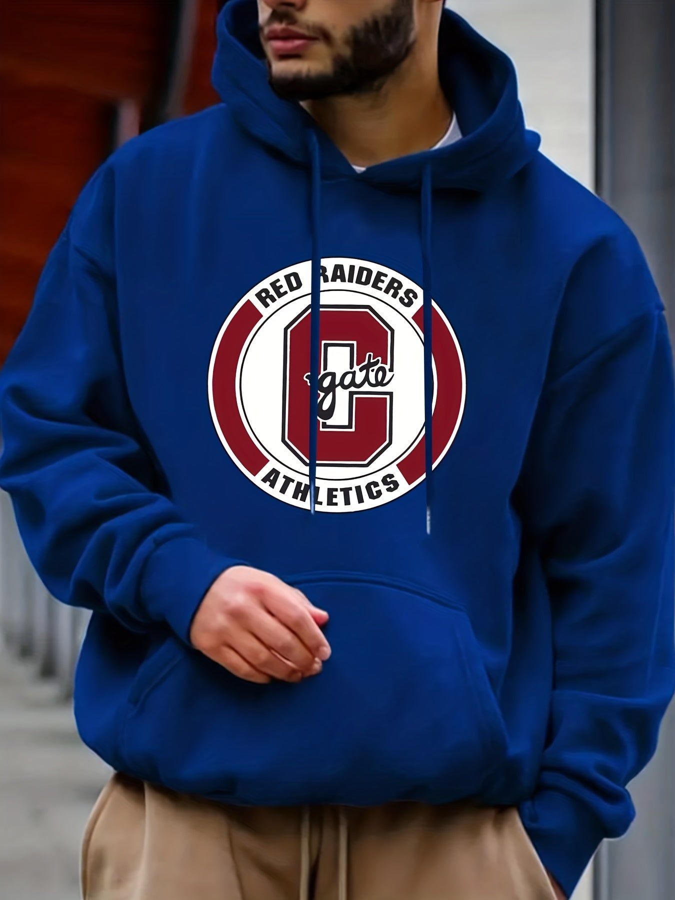 Retro Letter Pattern Print Hoodie For Men
