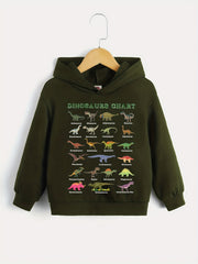 Dinosaurs Chart Boys Hooded Sweatshirt