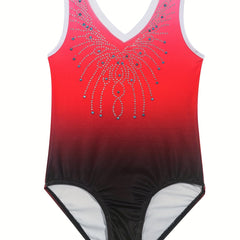 Girls Gradient Sleeveless Gymnastics Leotard
