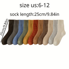 5 Pairs Winter Mid-calf Fleece Socks for Men & Women