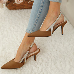 Sexy Rhinestone Stiletto Heels Slingback Sandals