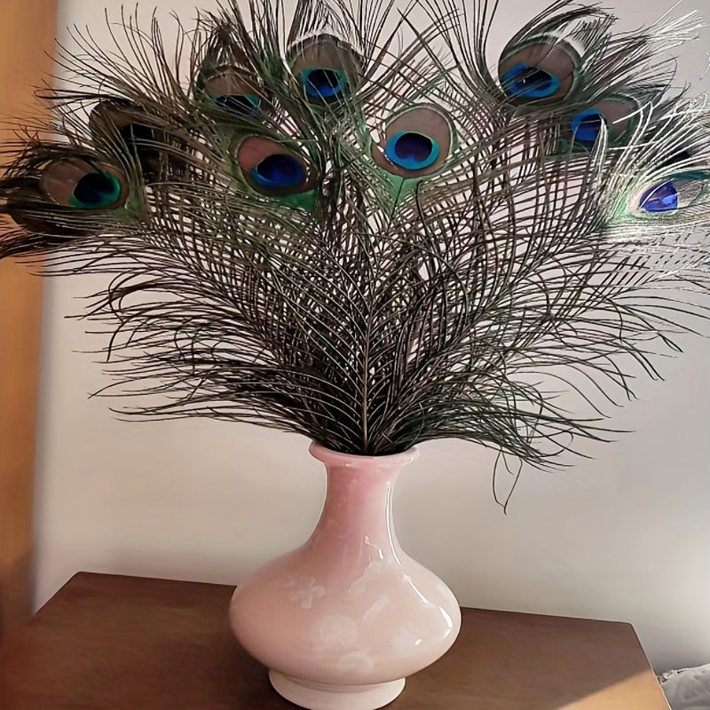 15pcs Artificial Peacock Feather 10-12 Inches DIY Handicra