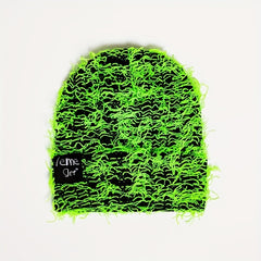 Fluorescent Tassel Distressed Beanie Knit Hat Unisex Hip Hop Warm Y2K Ski Hat