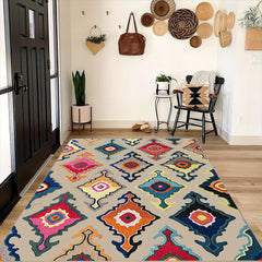 Fluffy Moroccan Carpet Floor Mat Soft Non Slip Area Rugs Living Room Bedroom