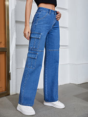 High Waist Wide Leg Baggy Denim Pants