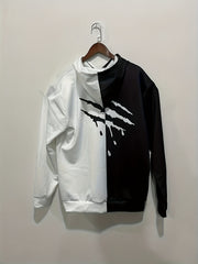 Scratches Print Block Hoodie For Men