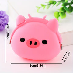 Girls Cartoon Animal Creative Clip Coin Purse Silicone Storage Bag Wallet