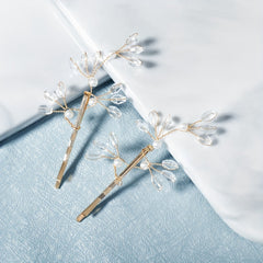 Bridal Curly Hair Rhinestone Hairpin Retro Style 2pcs pack