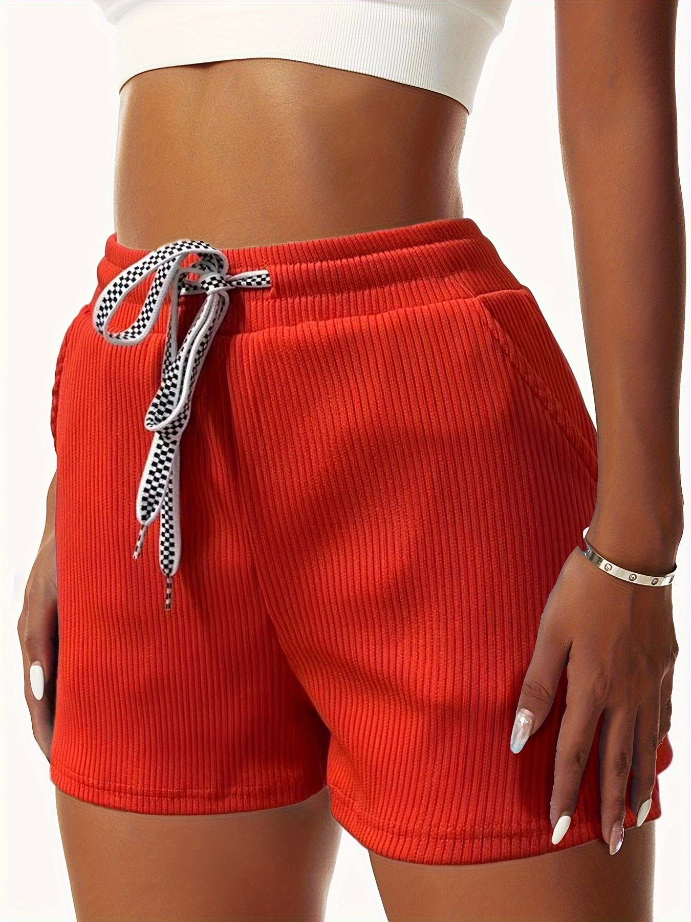 Drawstring Casual Shorts Running Fitness Workout Shorts Women's Activewear