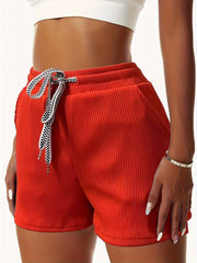 Drawstring Casual Shorts Running Fitness Workout Shorts Women's Activewear