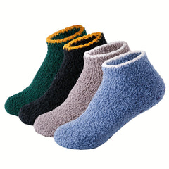 4 Pairs Warm & Comfy Fuzzy Ankle Socks - Women's Stockings