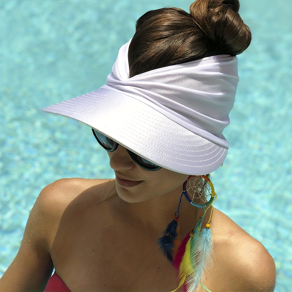 Ponytail Sunscreen Pleated Visor Hat UV Protection Sun Hats Women