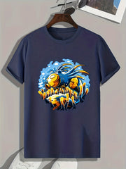 Cartoon Print Men's Graphic T-shirt Casual Comfy Tees For Summer