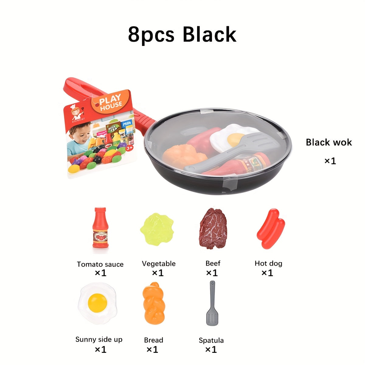 Kitchen Play House Pretend Cooking Toy with Utensils for Girls Boys