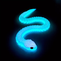 3D Printed Glow in the Dark Snake Statue Flexible Joints Desktop Decoration