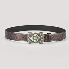 Men's Vintage Champagne Embossed Belt