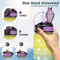 Sports Water Bottle Portable Leak-proof Plastic Water Cup with Straw
