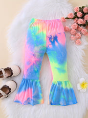 Toddler Girls Tie Dye Flare Leg Pants