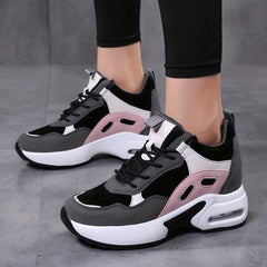 Women's Colorblock Platform Sneakers Air Cushion Outdoor Shoes