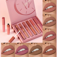6pcs Soft Matte Lipstick Set Waterproof Lip Glaze Lip Makeup Set