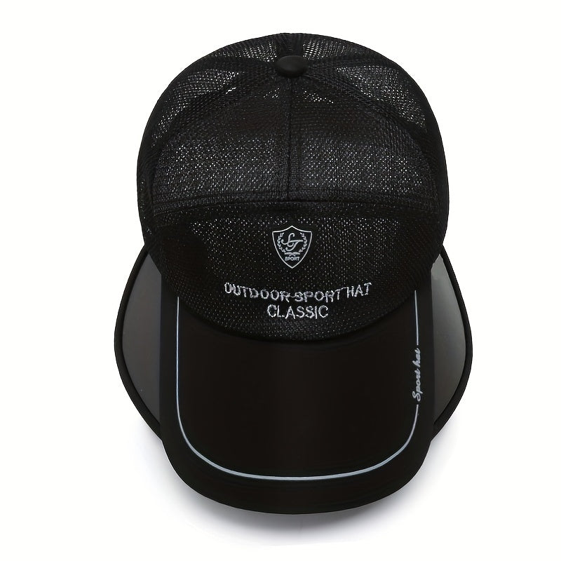 Adjustable Retractable Baseball Cap with Embroidered Letter for Outdoor Sport