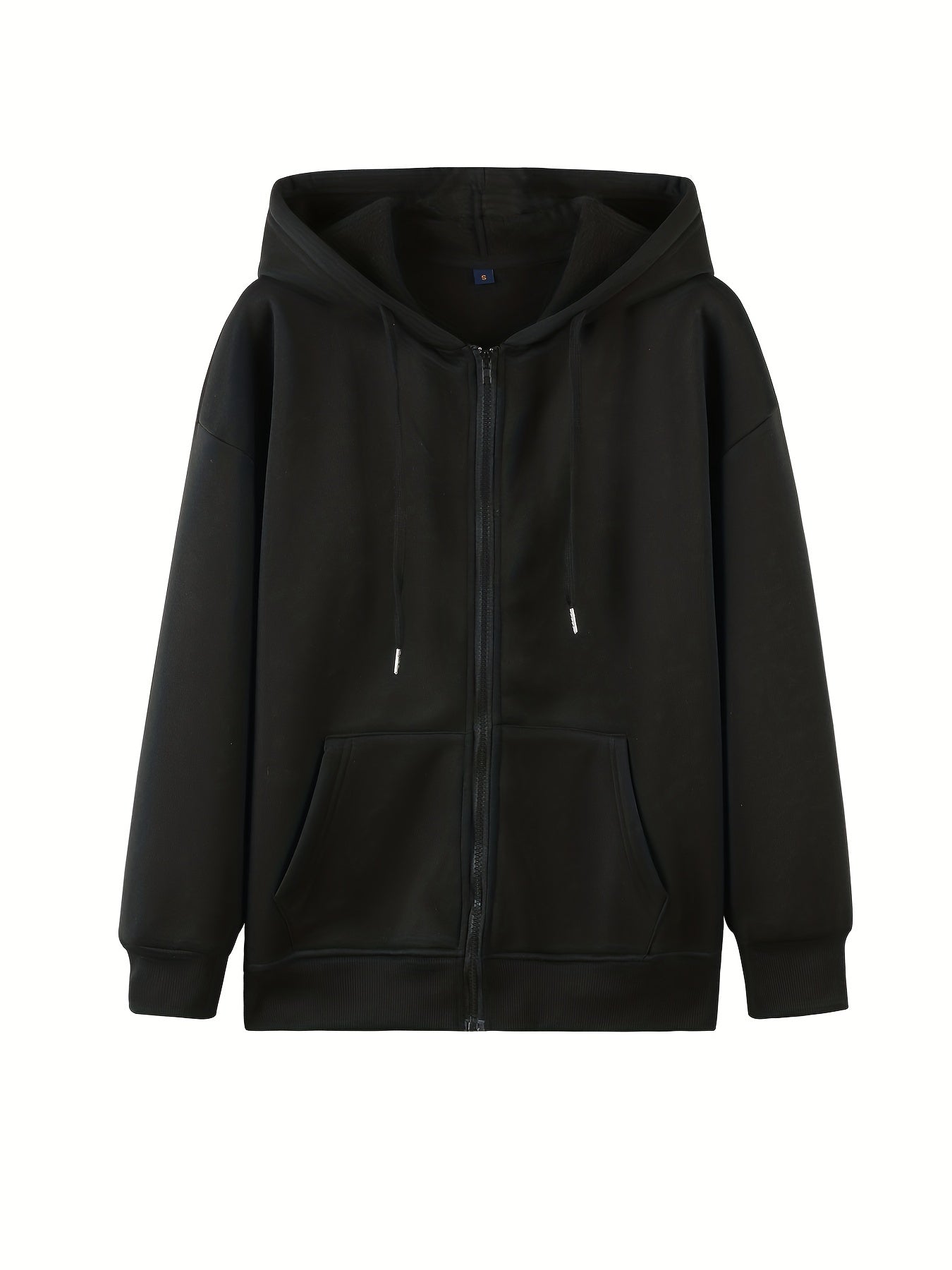 Casual Drawstring Zip Hoodie Long Sleeve Sweatshirt