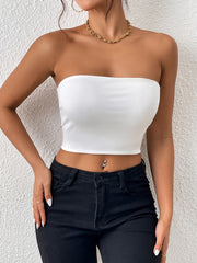 Sexy Bodycon Crop Tube Top Solid Stretchy Tube Top