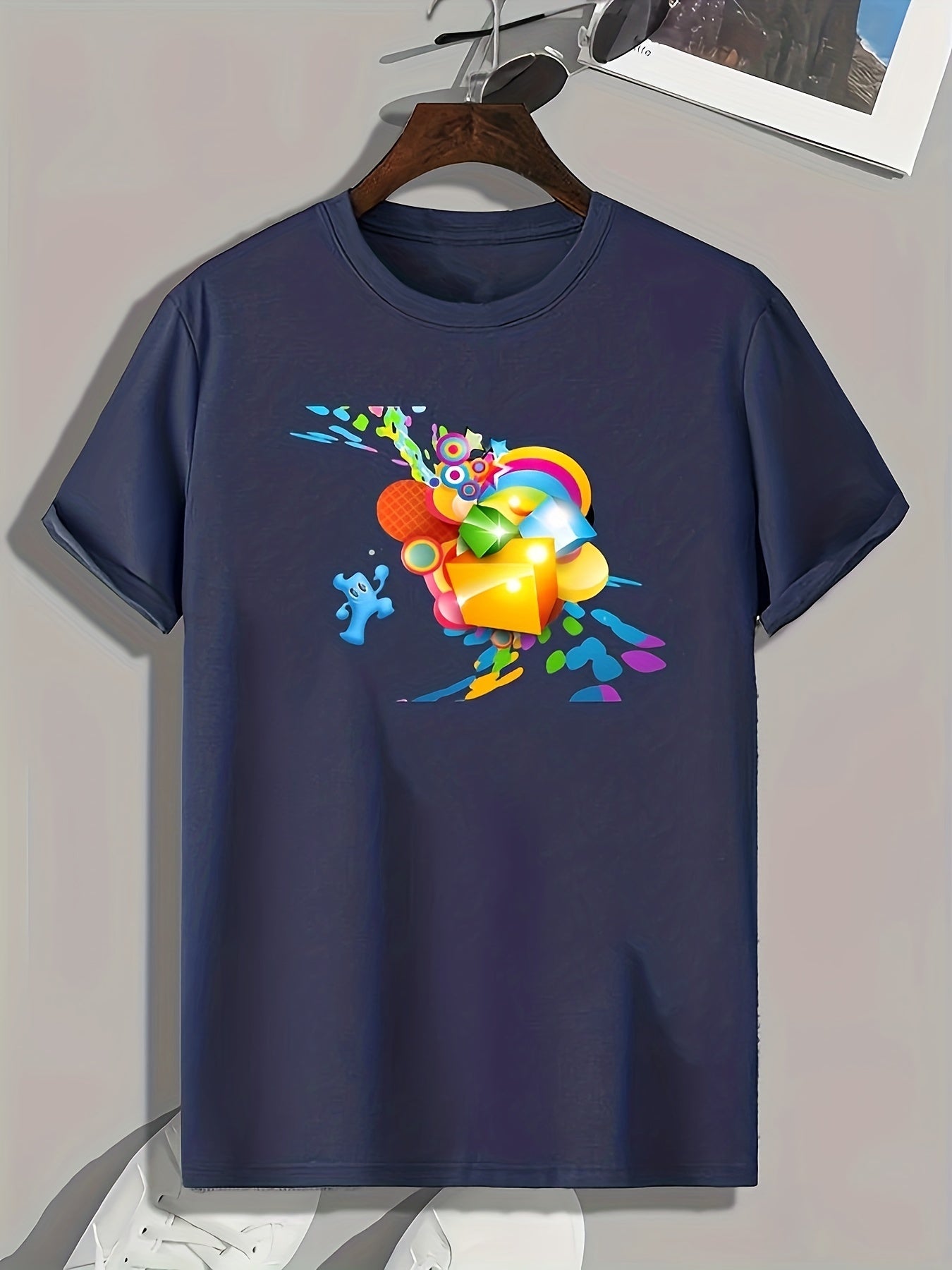 Cartoon Pattern Print Men's Sports T-shirt - Outdoor Fitness Clothing