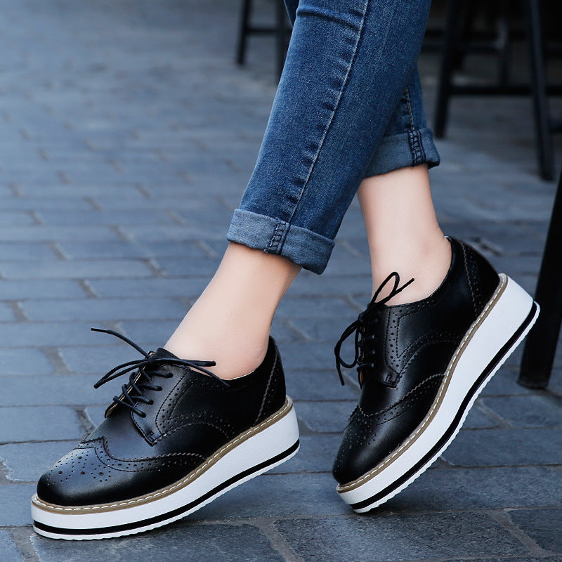 Women's Lace Up Loafer Shoes Lightweight Faux Leather Shoes