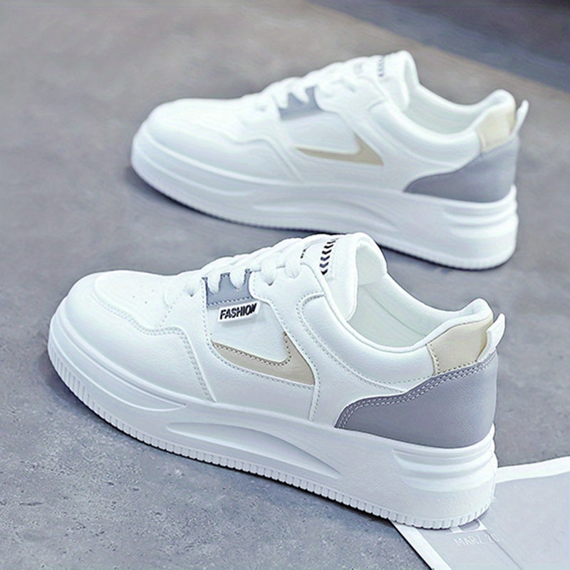 Stylish Lace Up Sport Shoes Block Skate Low Top Sneakers
