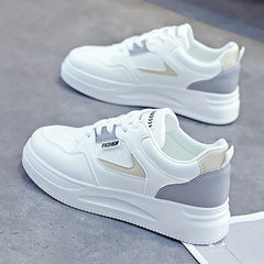 Stylish Lace Up Sport Shoes Block Skate Low Top Sneakers