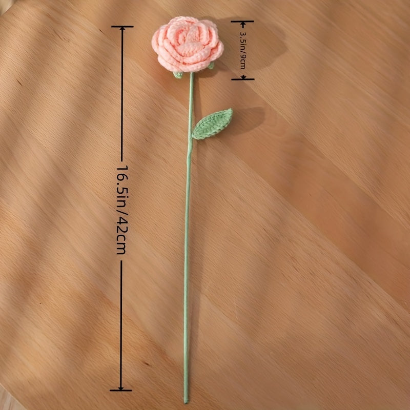 Crochet Wool Eternal Flower Round Rose Handicrafts Family Lover Gift