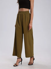Casual Sleeveless V Neck Crop Top & Wide Leg Pants 2 Piece Set