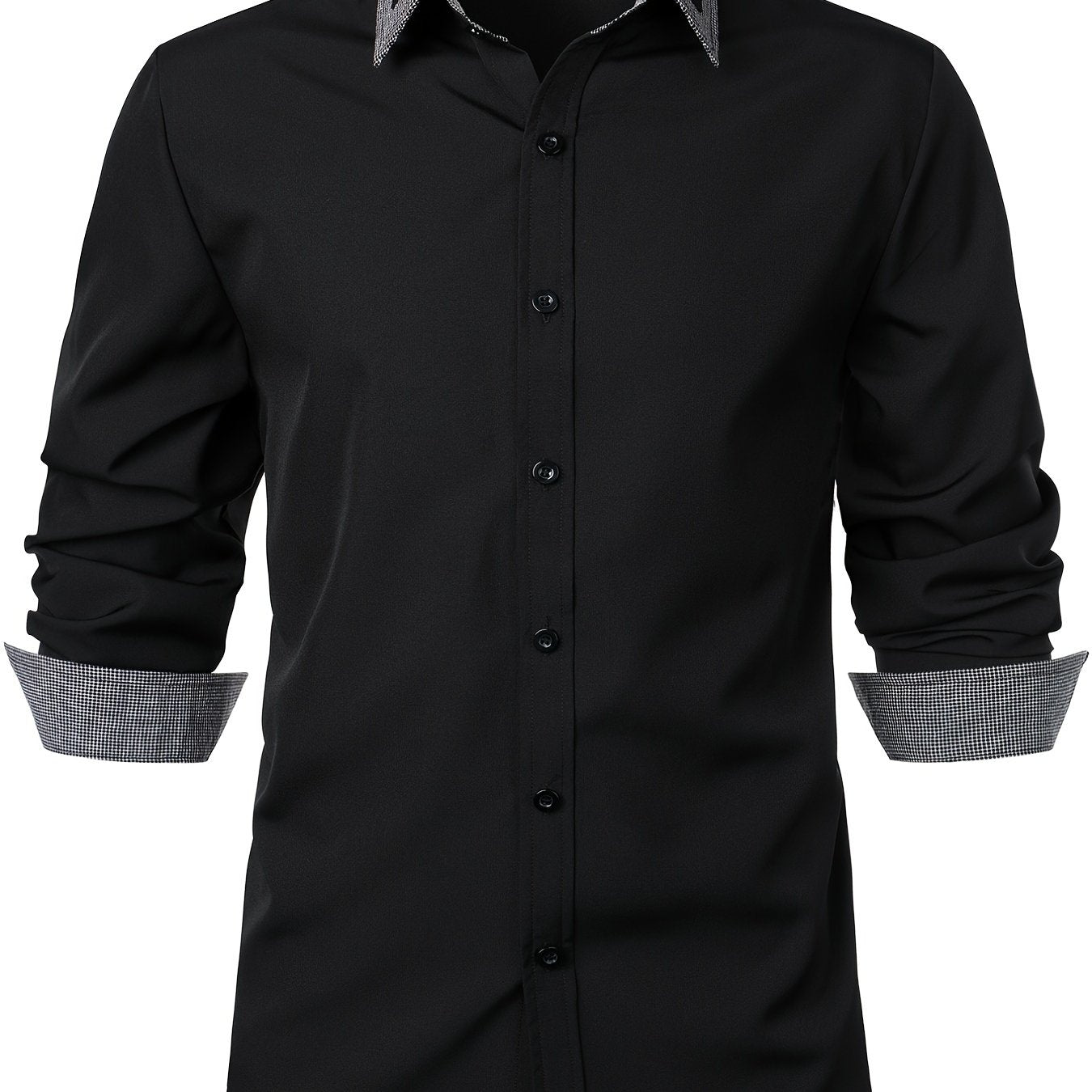 Men's Plaid Long Sleeve Dress Shirt